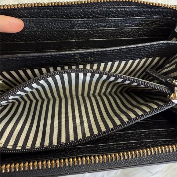 Kate Spade New York Black Zip Around Wallet - Picture 8 of 11